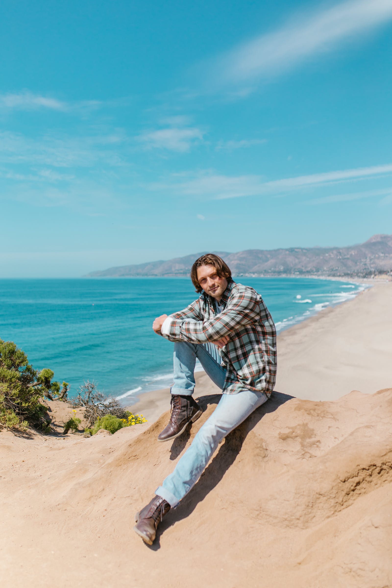 Plaid Long-Sleeve Collar Button Down Flannel Shirt