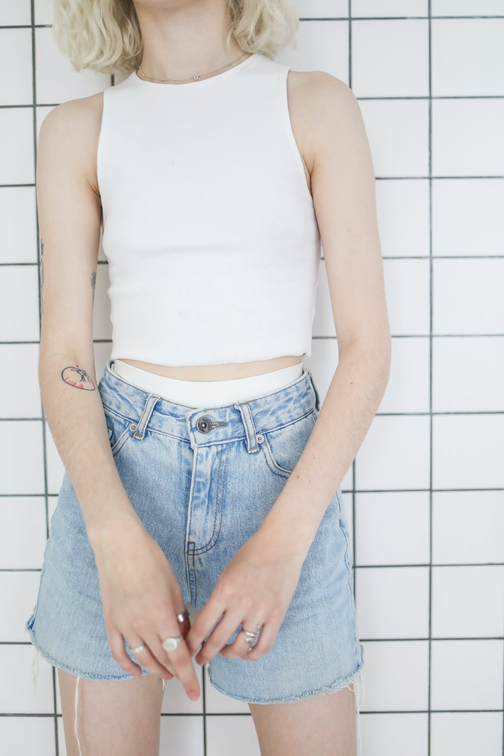 Denim Classic Fit-Flat Shorts