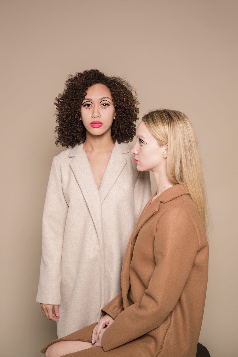 Blend Camel Notch Lapel Mid-Long Coat