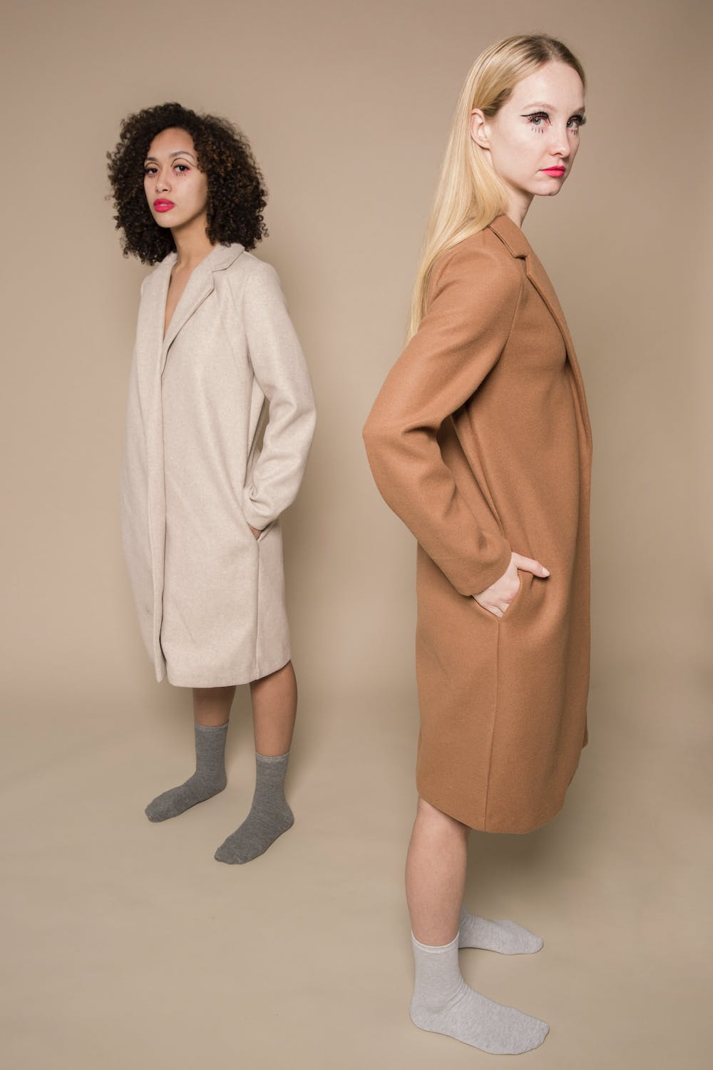 Blend Camel Notch Lapel Mid-Long Coat