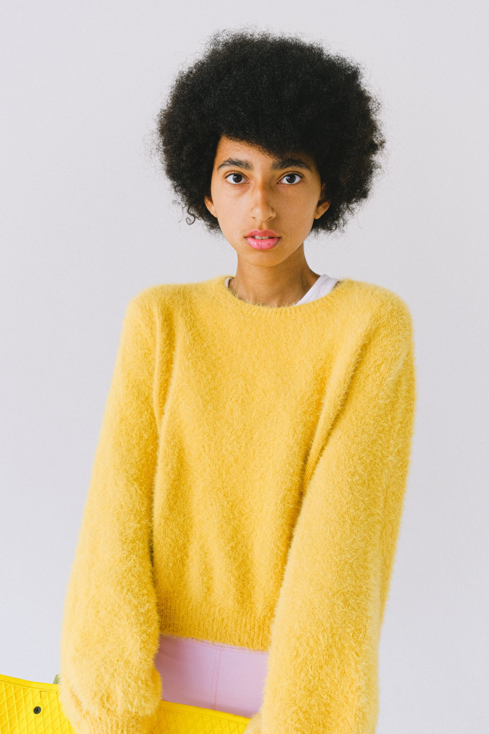Yellow Soft Long Sleeve Knit Pullover